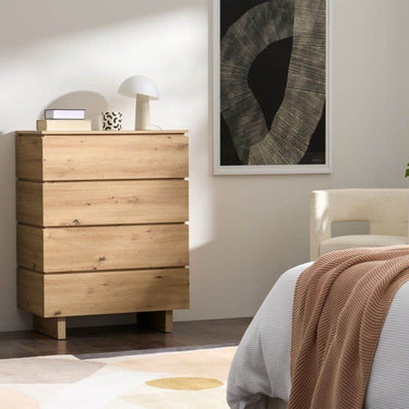 Texas Artisan Oak Effect 4 Drawer Chest P8AEER44 High Quality Bedroom Furniture - UK Luxury Furniture